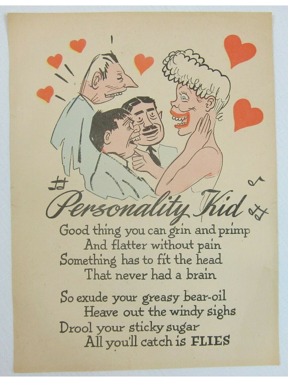 Vintage Vinegar Valentine Personality Kid Penny Dreadful Sarcasm Insult Ephemera